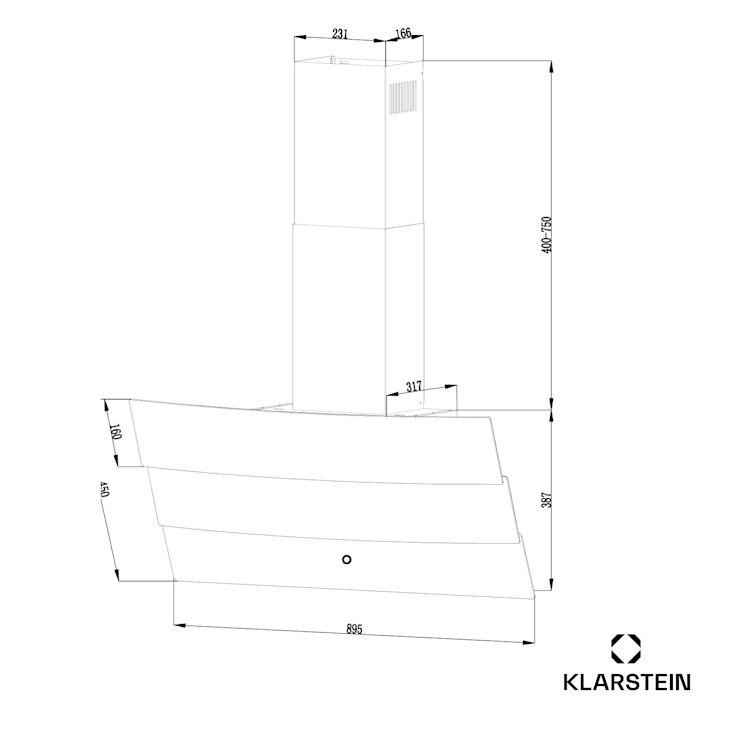 Antonia 90 afzuigkap 90 cm 247 m³/h touch EEK A++ glas 90 cm | Wit
