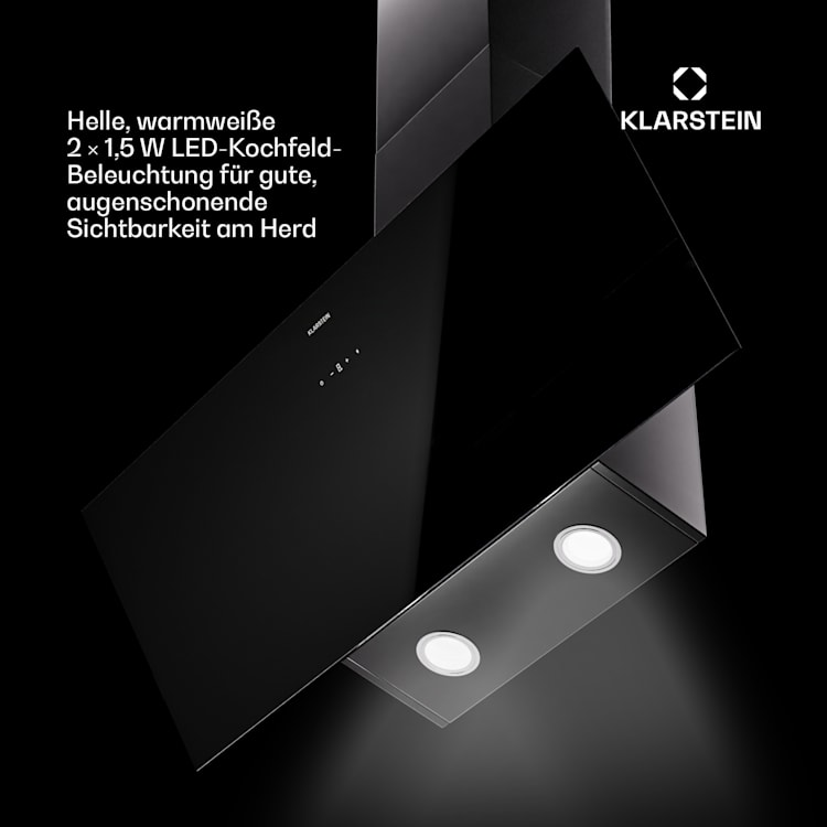 Laurel 90 Dunstabzugshaube 90cm Abluft: 247 m³/h LED Touch 90 cm | Schwarz