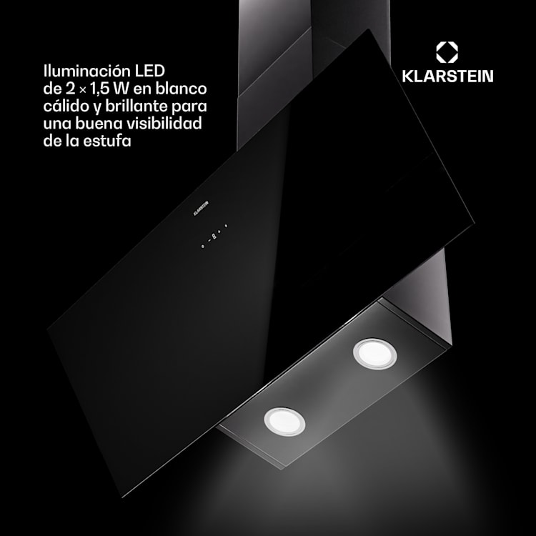 Campana de cocina Laurel 90 de 90 cm de salida de aire: 247 m³/h LED Touch 90 cm | Negro