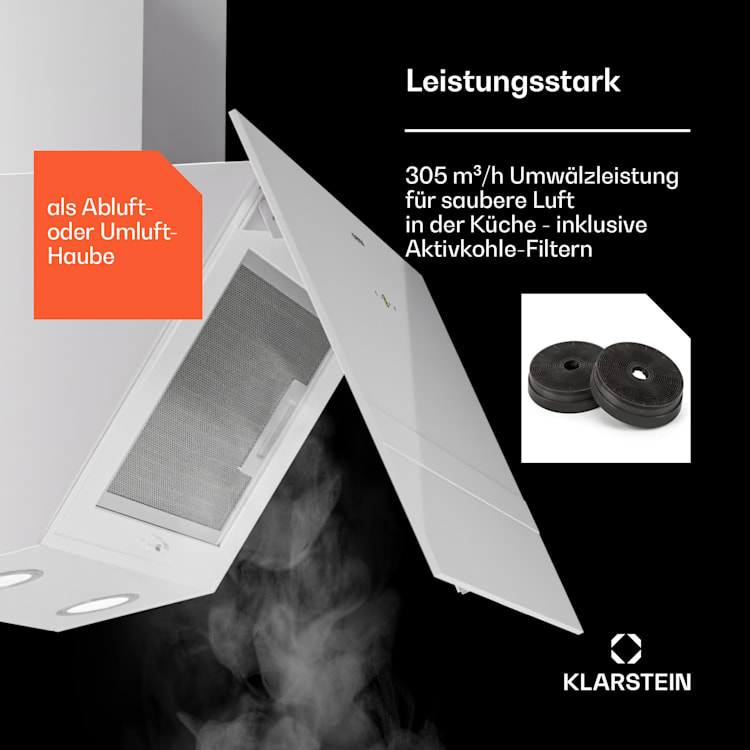 Laurel 60 Dunstabzugshaube 60cm Abluft: 247 m³/h LED Touch 60 cm | Weiß