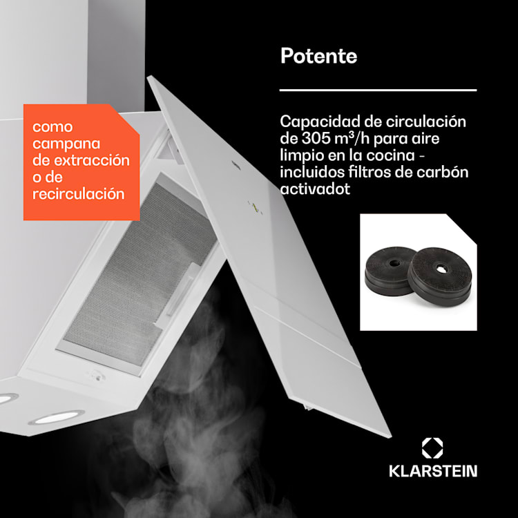 Bonete de cocina Laurel 60 de 60 cm de salida de aire: 247 m³/h LED Touch 60 cm | Blanco