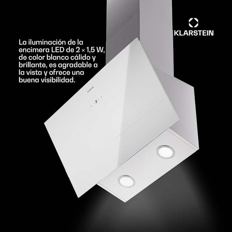 Bonete de cocina Laurel 60 de 60 cm de salida de aire: 247 m³/h LED Touch 60 cm | Blanco