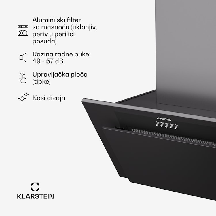 Athena 60, kuhinjska napa, 60 cm, 247 m³/h, LED, ekstrakcija/recirkulacija