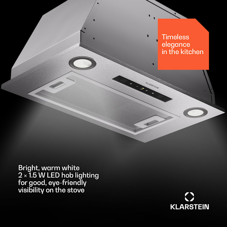 Paolo 52, podskrinkový digestor 52 cm 439 m³/h LED Touch A++ 52 cm | Nehrdzavejúca oceľ