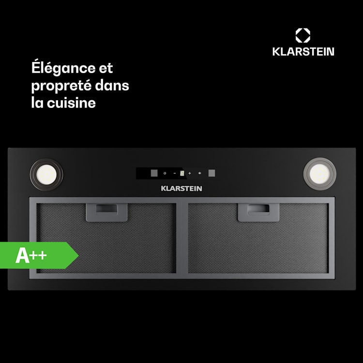 Paolo 72 afzuigkap inbouw 72 cm 520 m³/h led touch A++ 72 cm | Zwart