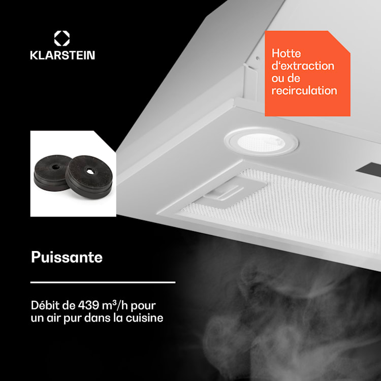 Paolo 52 afzuigkap inbouw 52 cm 439 m³/h led touch A++ 52 cm | Wit