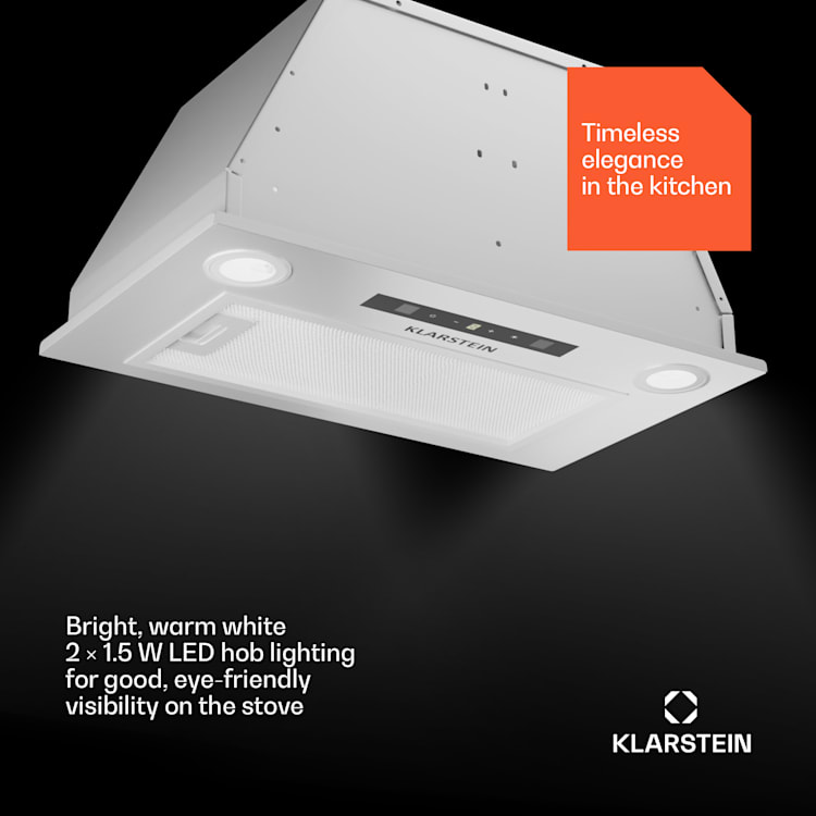 Paolo 52 vstavaný odsávač pár 52 cm 439 m³/h LED Touch A++ 52 cm | Biela