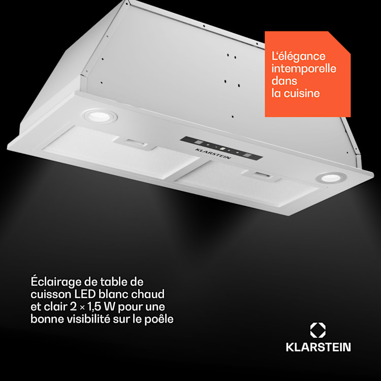 Paolo 72 Hotte aspirante encastrable 72 cm 520 m³/h LED Tactile A++ 72 cm | Blanc