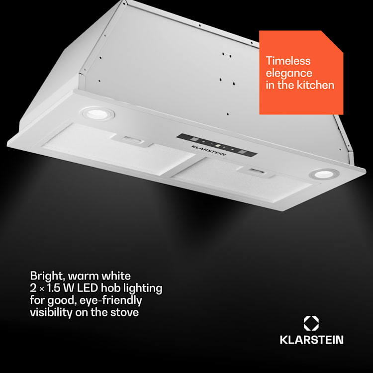 Paolo 72 afzuigkap inbouw 72 cm 520 m³/h led touch A++ 72 cm | Wit