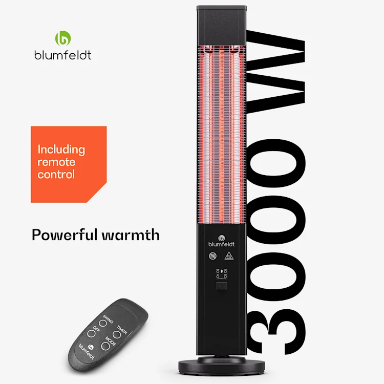 Heat Guru Plus 3000 In & Out radiant heater 3000W 3 levels remote control 3000 W | Black