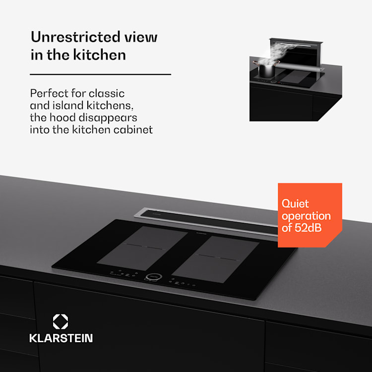 Klarstein Royal Flush Eco Slim 60 downdraft extractor hood A 60 cm