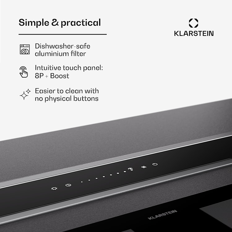 Klarstein Royal Flush Eco Slim 60 downdraft extractor hood A 60 cm