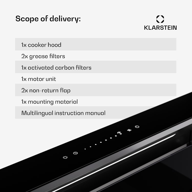 Klarstein Royal Flush Eco Slim 60 downdraft extractor hood A 60 cm