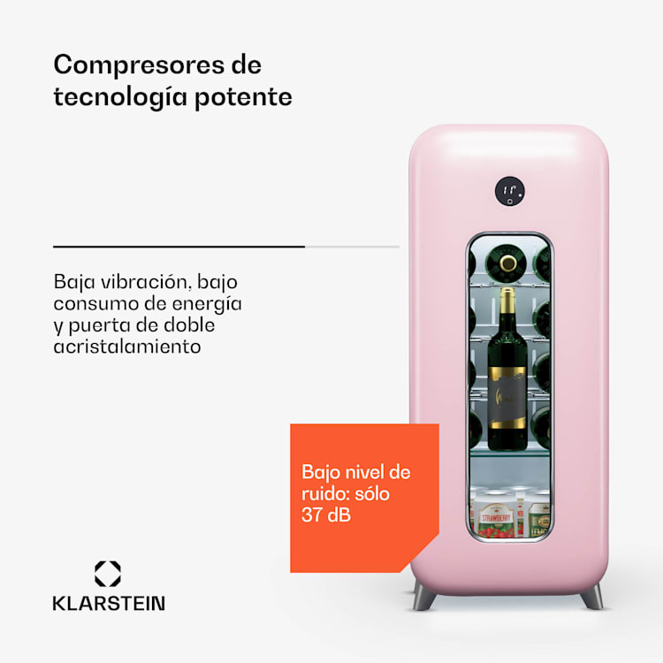 Shirley 15 Uno wijnkoelkast 15 flessen 5 - 20 °C Touch Retro 15 flessen | Pink