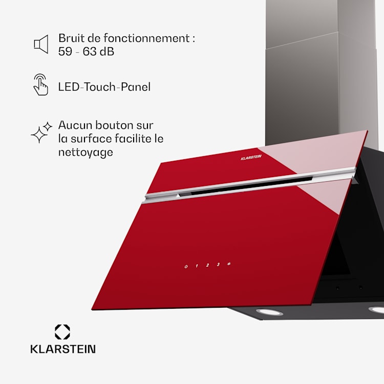 Alina 60 afzuigkap 60 cm 600 m³/h leddisplay sfeerlicht glazen front