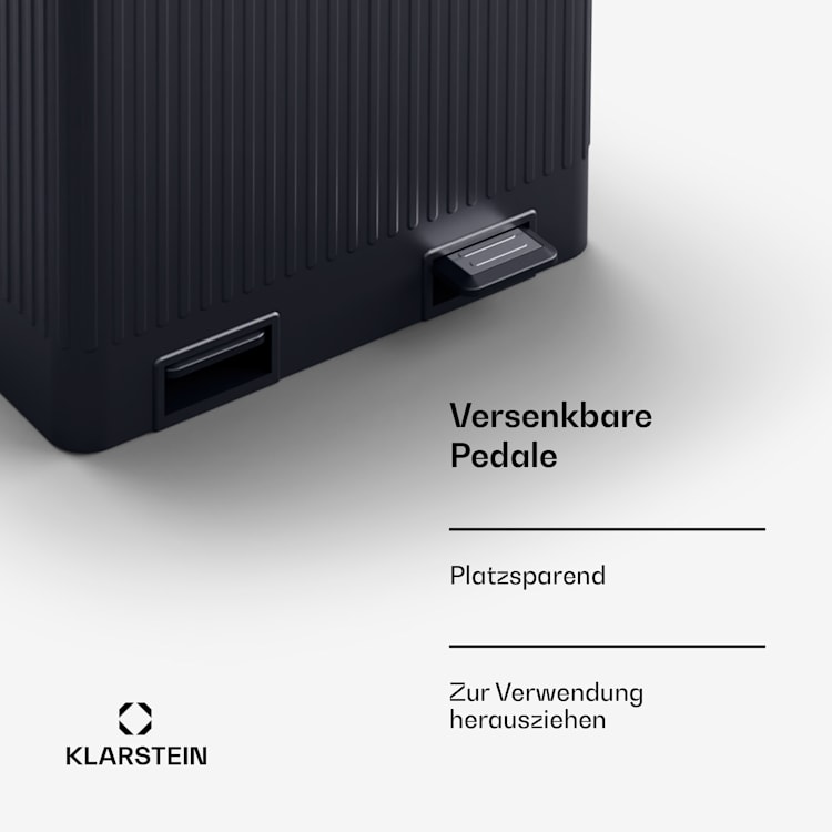 Grama 40 Treteimer 40L / 2x20L geräuschlos PP Retro 40 Ltr | Schwarz
