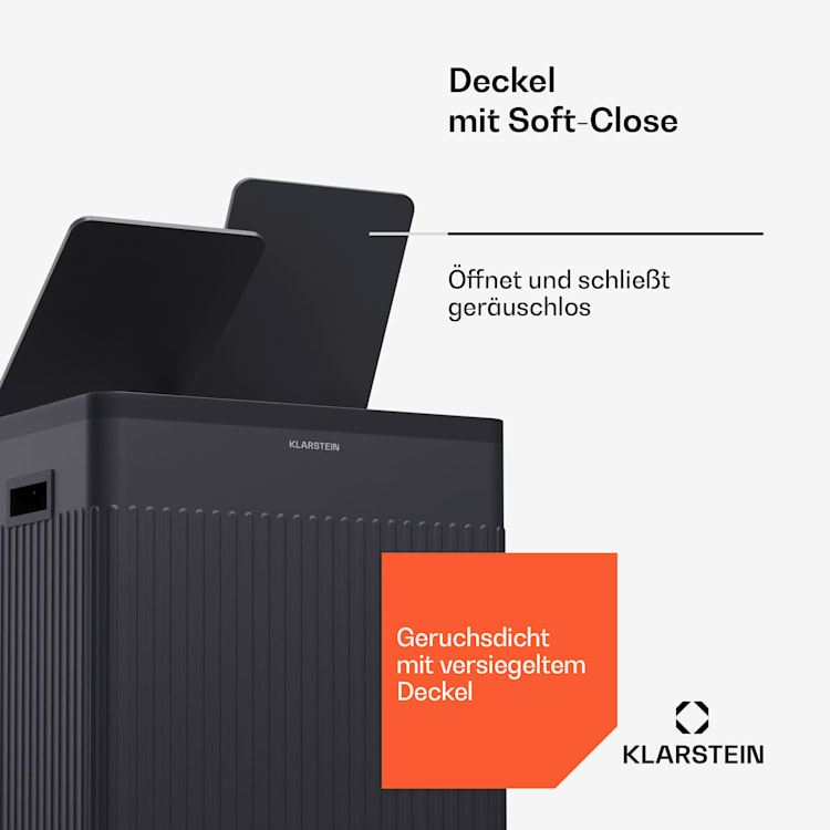 Grama 40 Treteimer 40L / 2x20L geräuschlos PP Retro 40 Ltr | Schwarz