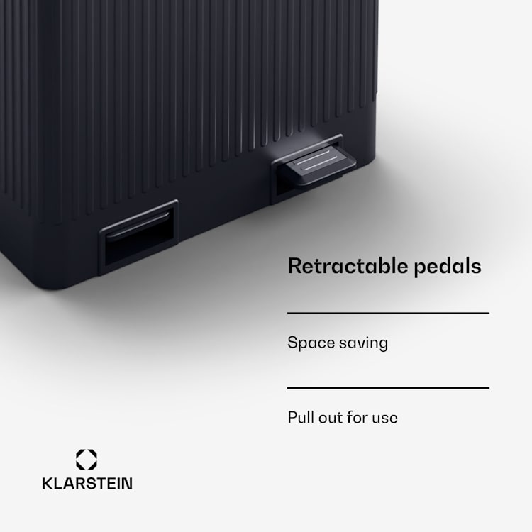 Grama 40, pedálový koš, 40 L/2x20 L, bezhlučný, PP plast, retro 40 litrů | Černá