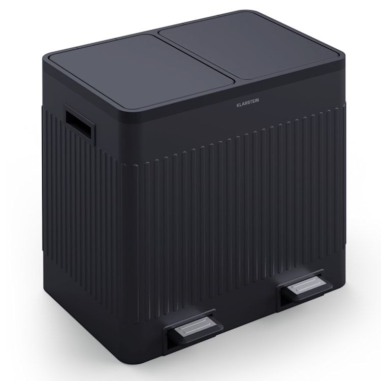 Grama 40 Treteimer 40L / 2x20L geräuschlos PP Retro 40 Ltr | Schwarz