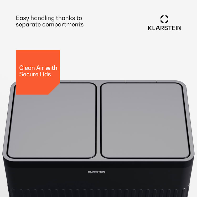 Grama 60, pedálový kôš, 60L / 2x30L, tichý, PP plast, retro 60 litrov | Čierna