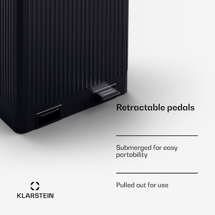 Grama 60, pedálový kôš, 60L / 2x30L, tichý, PP plast, retro 60 litrov | Čierna
