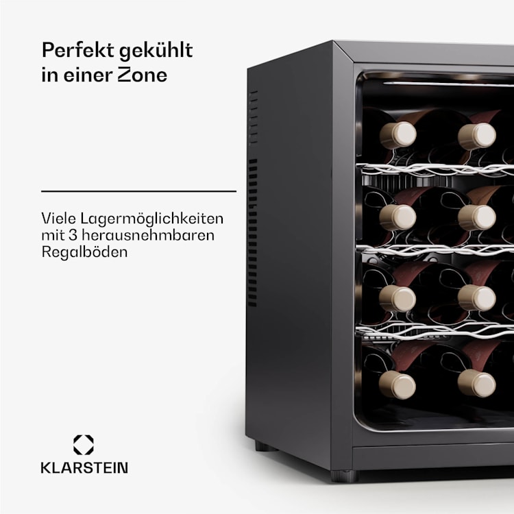 Silent Vino 12 Uno Weinkühlschrank 31 L / 12 Fl 5-18 °C Touch 31 Ltr | 1 Kühlzone | Schwarz