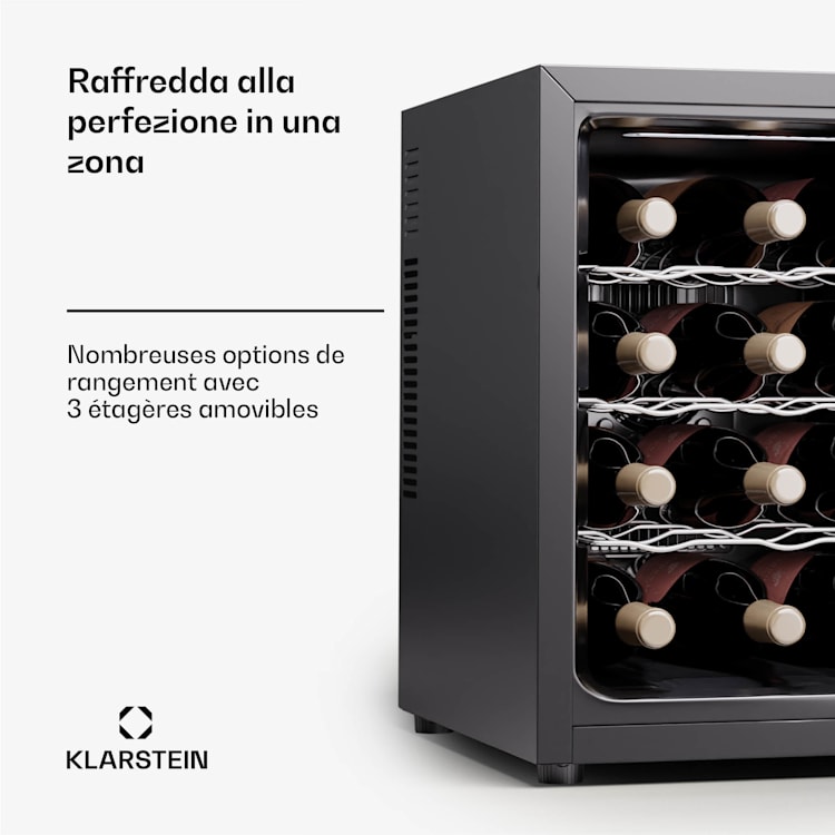 Silent Vino 12 Uno cave à vin 31 L / 12 Bt 5-18 °C Tactile 31 Ltr | 1 zone de conservation | Noir