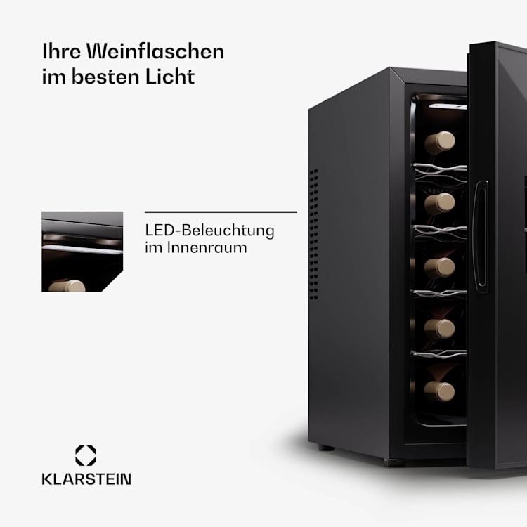 Silent Vino 15 Uno Weinkühlschrank 39 L / 15 Fl 5-18 °C Touch 39 Ltr | 1 Kühlzone | Schwarz