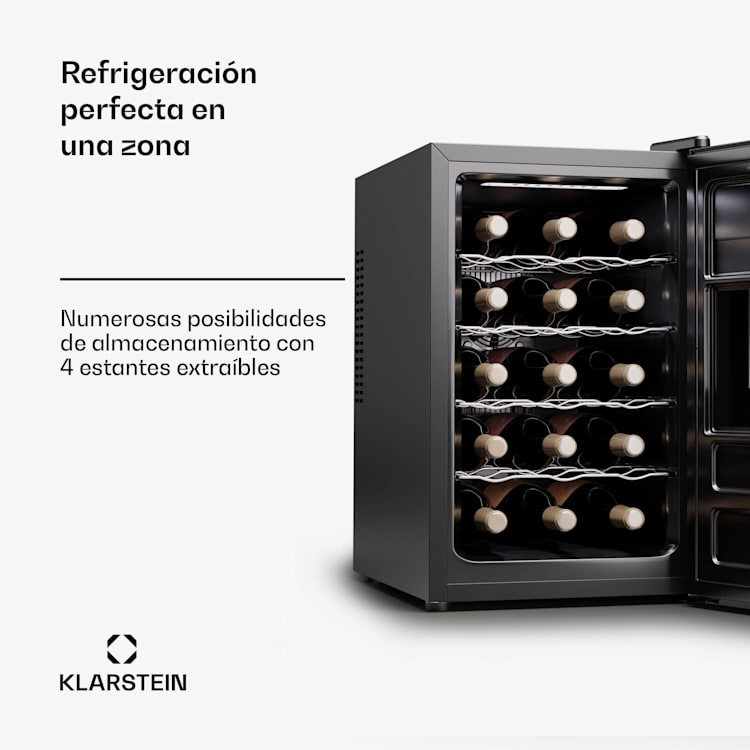 Silent Vino 15 Uno Nevera par vino 39 L / 15 botellas 5-18 °C Touch 39 Ltr | 1 zona de refrigeración | Negro