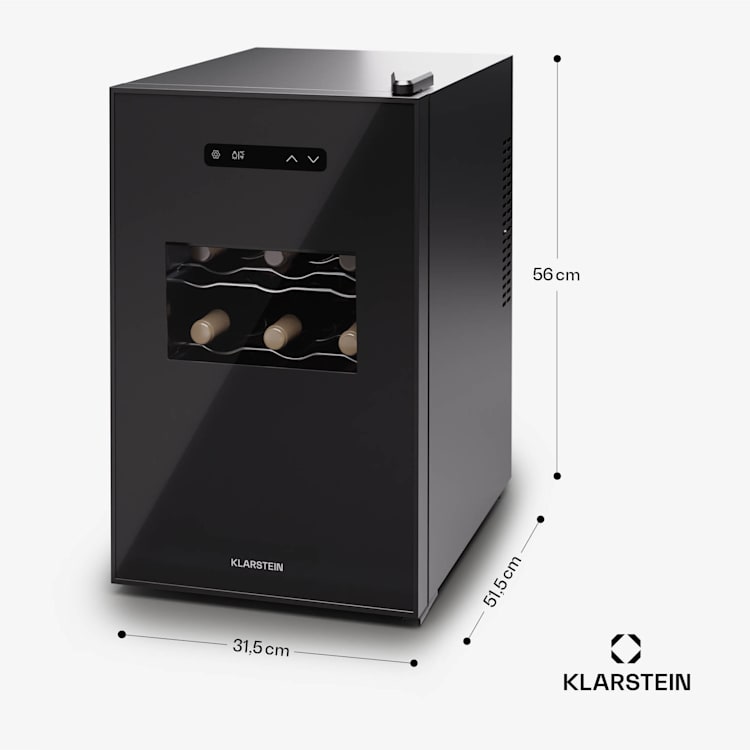Silent Vino 15 Uno, borhűtő, 39 l / 15 palack, 5-18 °C, érintős 39 Ltr | 1 hűtőzóna | Fekete