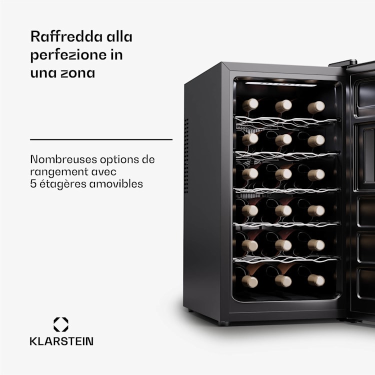 Silent Vino 18 Uno cave à vin 46 L / 18 Bt 5-18 °C Tactile 46 Ltr | 1 zone de conservation | Noir