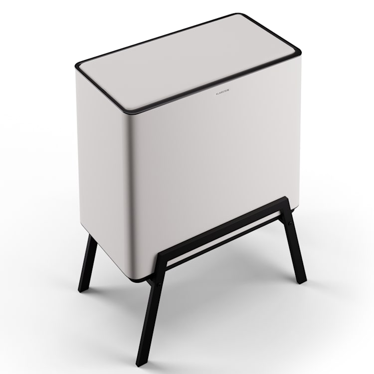 Yuma Mülleimer 40 L inkl. Komposteimer mit Standbeinen Geruchsfilter 40 Ltr | Weiß