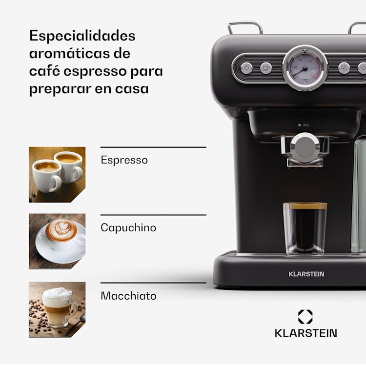 Cafetera espresso Espressionata Evo 950W 19 bar 1,2 itros 2 tazas Negro