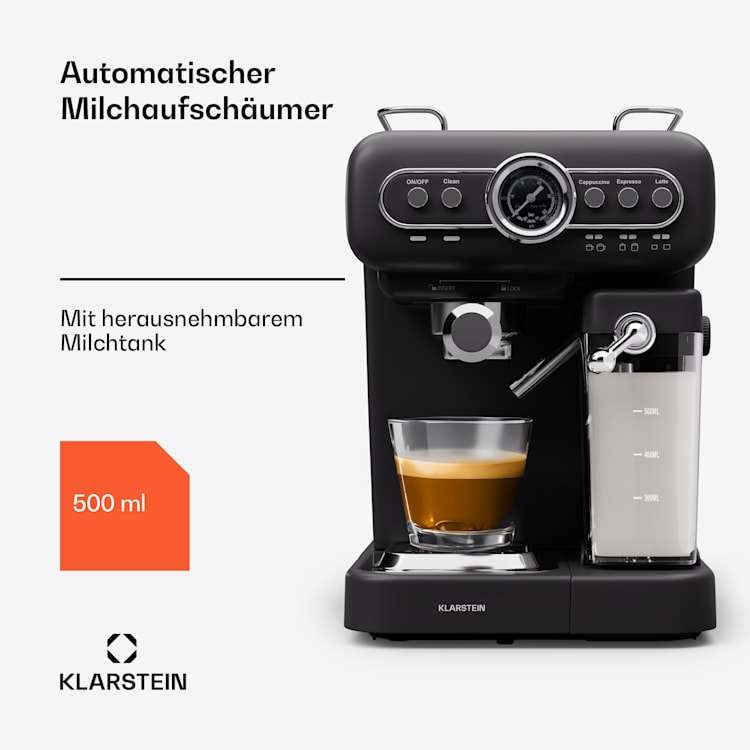 Espressionata Evo Espressomaschine 1350W 19 Bar 1,2L 2 Tassen Schwarz