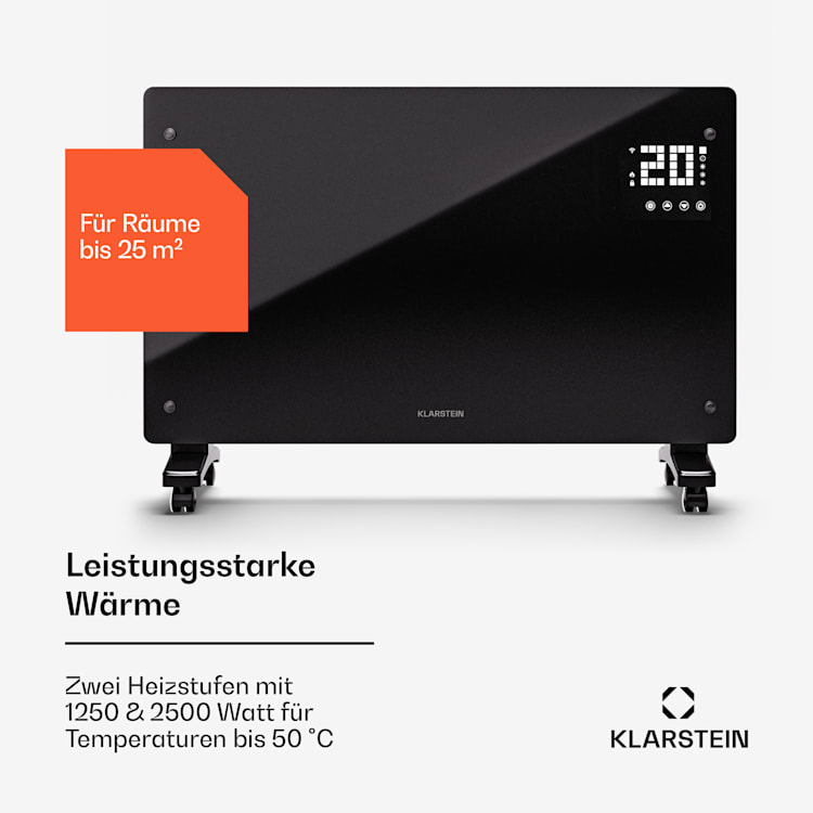 Bornholm Smart 2500 Konvektions-Heizgerät 2500W WiFi LED IP24 2500 W | Schwarz