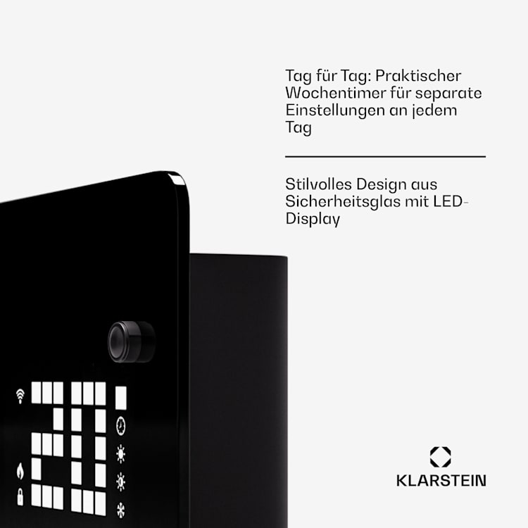 Bornholm Smart 2500 Konvektions-Heizgerät 2500W WiFi LED IP24 2500 W | Schwarz