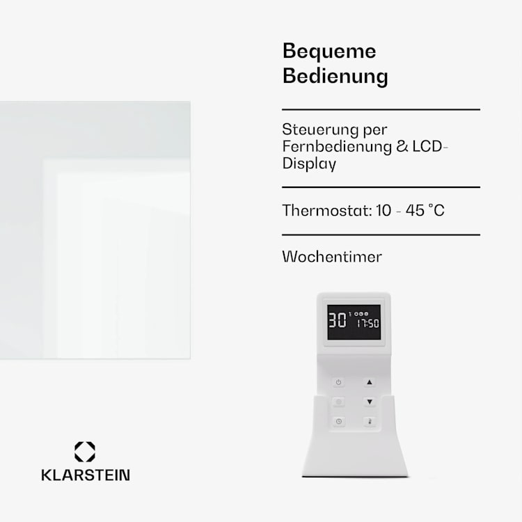 Marvel Mirror 720 Infrarotheizung 720W Wochentimer Spiegel quadratisch | 720 W