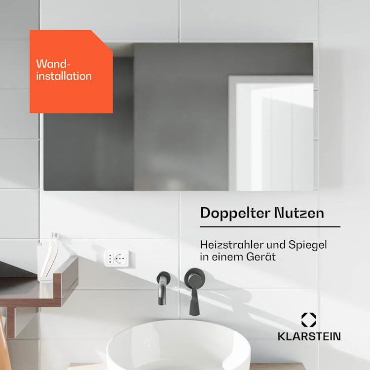 Marvel Mirror 720 Infrarotheizung 720W Wochentimer Spiegel quadratisch | 720 W