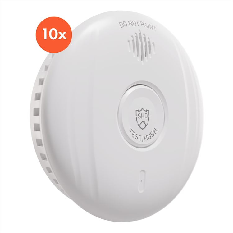 SHD by oneConcept, detektor dymu DOF Pro10, plastový, varovný signál: 85 dB, životnosť batérie 10 rokov Sada 10 kusov