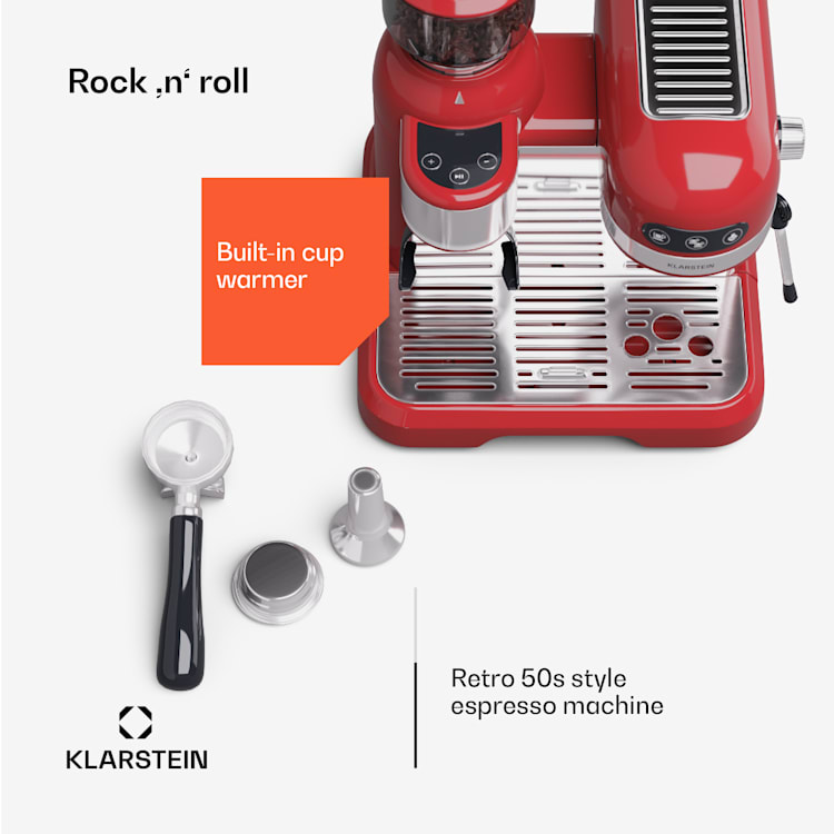 Ekspres do espresso Bella Café z młynkiem 1550W 20 barów 1,4 l Czerwony