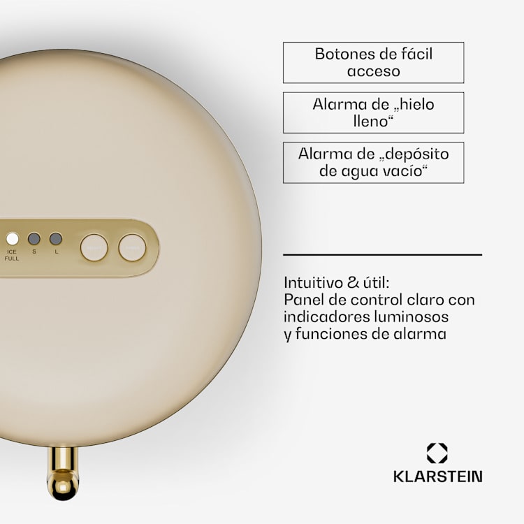 Máquina de cubitos de hielo Passau 2 tamaños 15 kg/24 h Auto-Clean 2,3 ltr | Crema