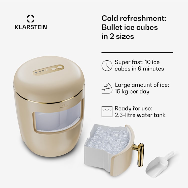 Passau jégkockakészítő gép 2 méret 15 kg/24 ó Auto-Clean 2,3 ltr | Krém