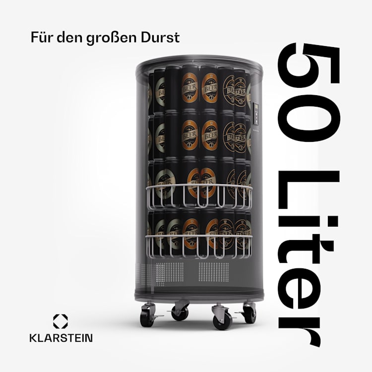 Mr. Barbot 50 Getränkekühler Barkühlschrank 50Ltr 0-16 °C mobil 50 Ltr | Schwarz
