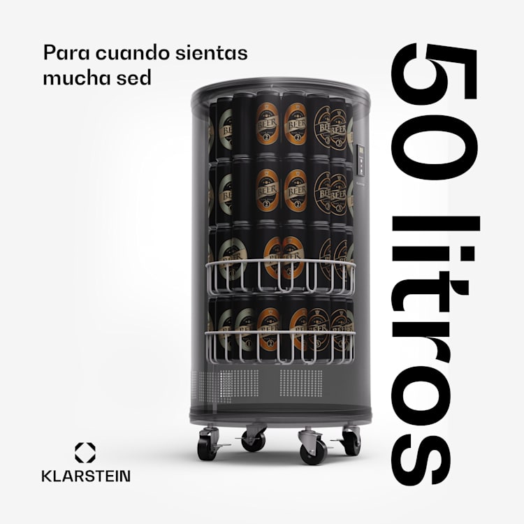 Mr. Barbot 50 Refrigerador de bebidas bar frigorífico 50 litros 0-16 °C móvil 50 L | Negro