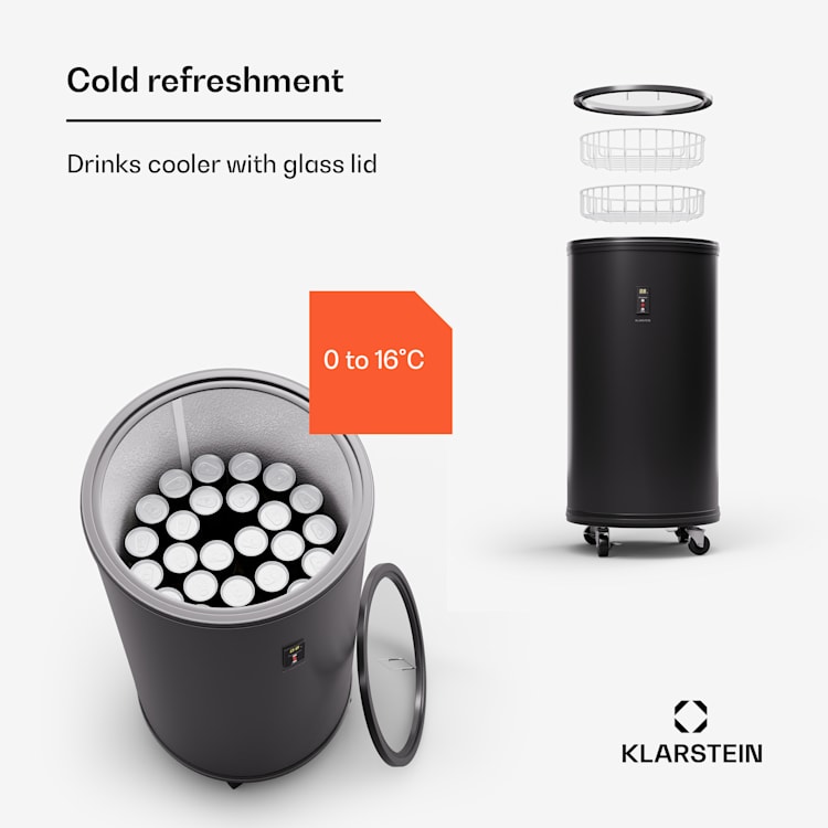 Mr. Barbot 50 drinks cooler bar fridge 50 litres 0-16 °C mobile 50 Ltr | Black