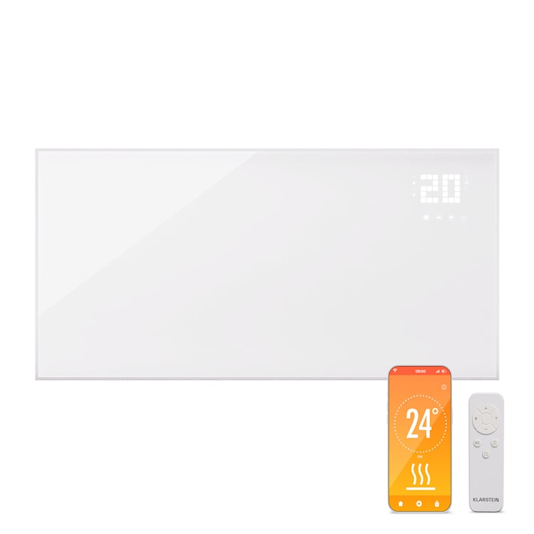 Wonderwall Smart Bornholm, Инфрачервен отоплител,  120 x 60 cм, App, 770W Хоризонтални | 770 W | Бял