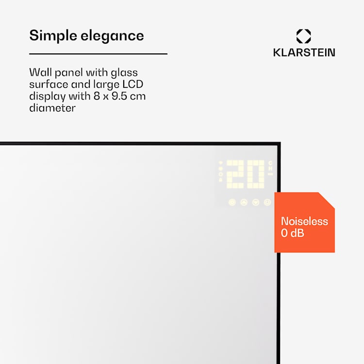 Wonderwall Smart Bornholm infrared heater 110x65cm app 600W Horizontal | 600 W | Black