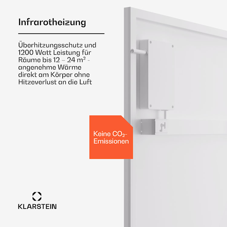 Wonderwall Smart Bornholm Infrarotheizung 60x120cm App 1200W Vertikal | 1200 W | Weiß
