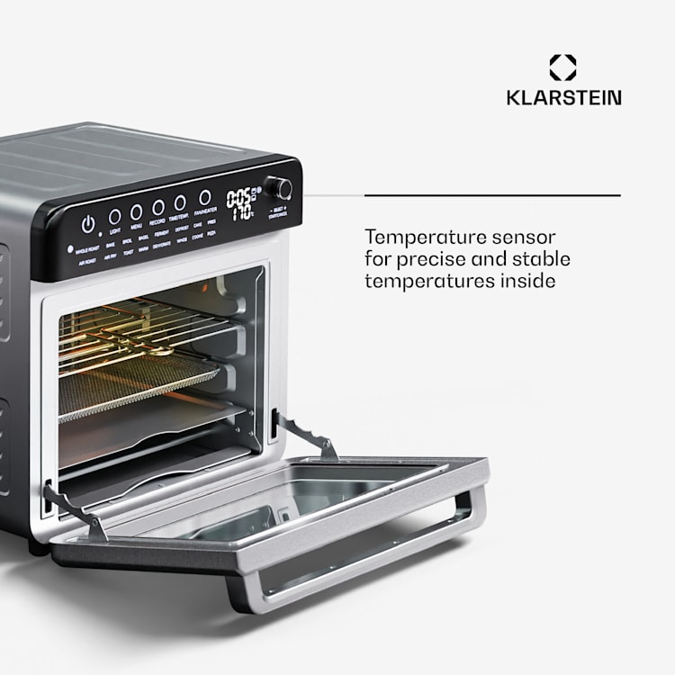 Air Glaze, digitálna teplovzdušná fritéza, 2000 W, 34 l, 16 programov, horný a dolný ohrev Digitálny | Nehrdzavejúca oceľ