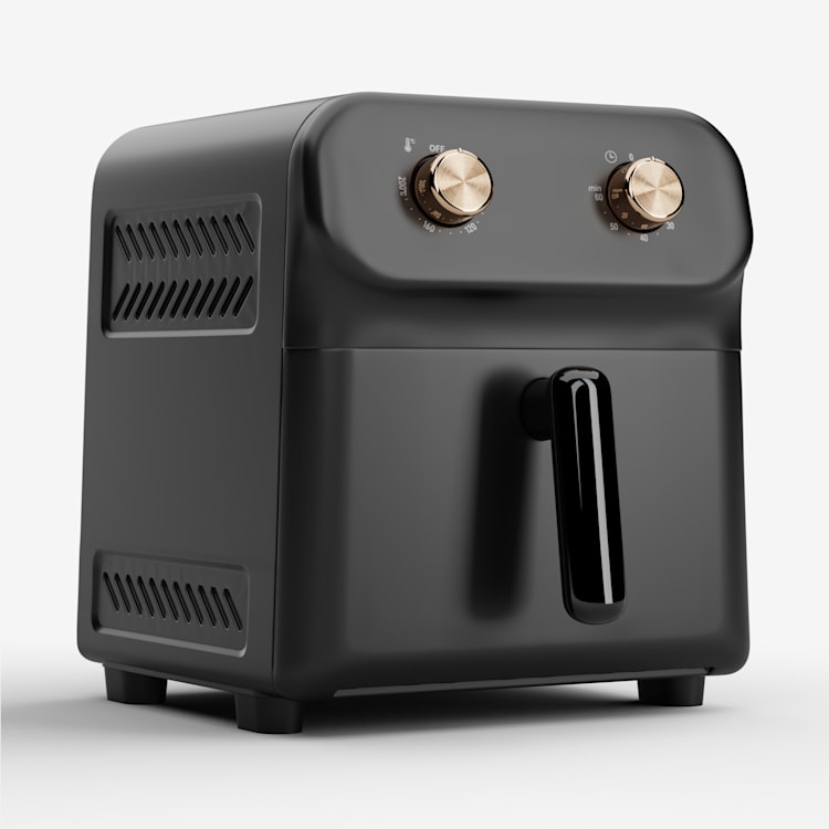 AeroCrisp 6 Heißluftfritteuse, 1700 W, 6 Liter, Drehknöpfe Analog | 6 Ltr | Schwarz